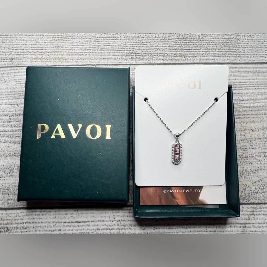 Pavoi 14k Gold Plated Dainty Dog Tag Charm Pendant Girl Mom 10$